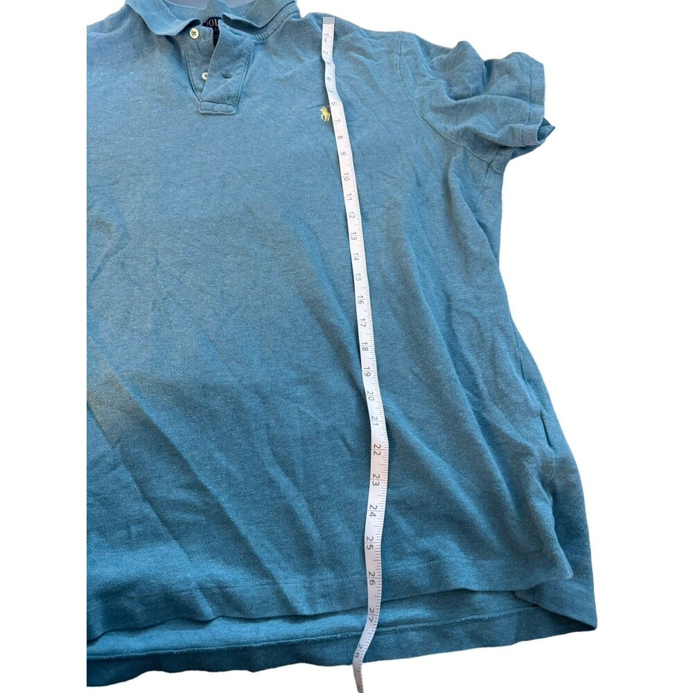 Polo Ralph Lauren Polo Shirt Mens XL Turquoise Teal Yellow Pony Short Sleeve - Picture 6 of 7